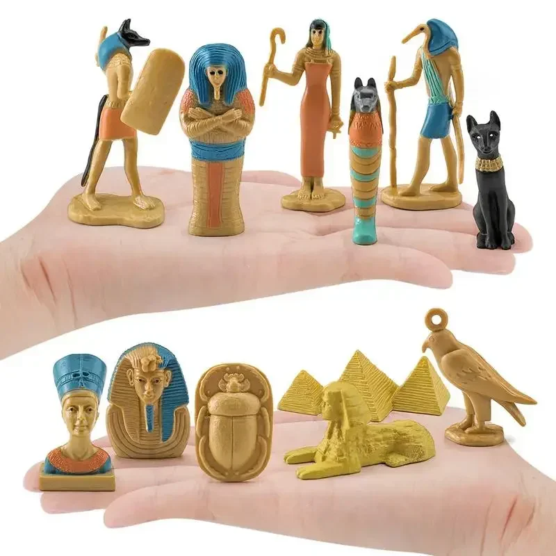 12pcs Ancient Egypt Toys，Ancient Egypt Figures, Ancient Egypt Crafts，Ancient Egyptian Miniature Figurines