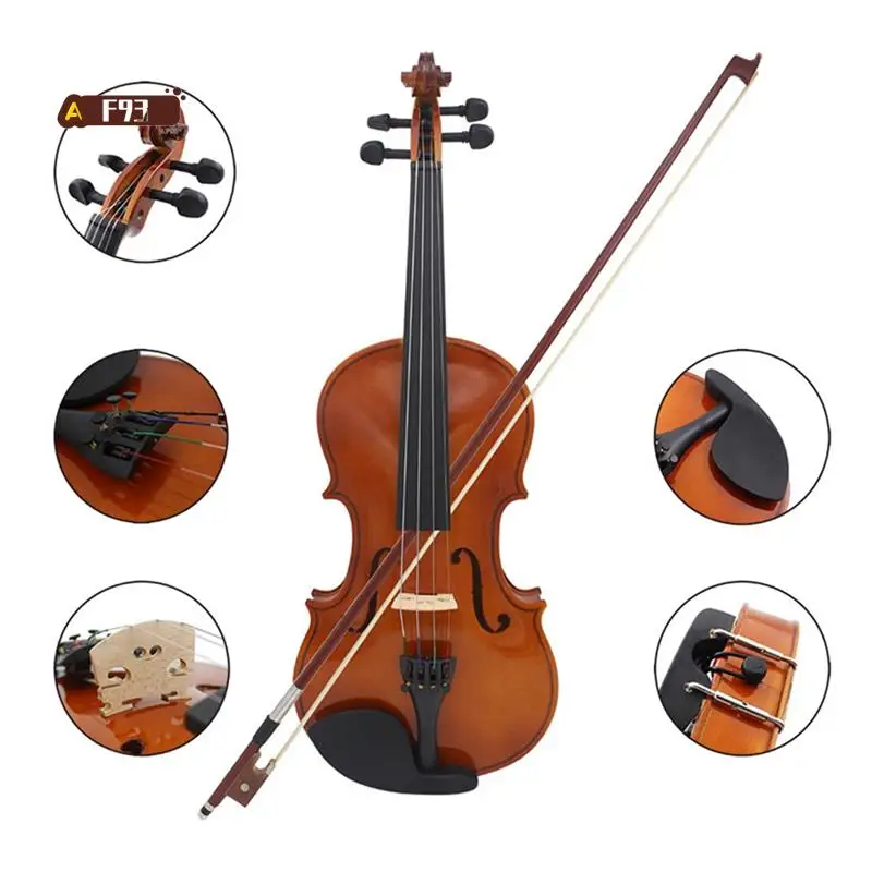 

AF93-скрипка для скрипки, музыкальные инструменты для взрослых, детская скрипка, с жестким футляром, смычок, отлично подходит для начинающих