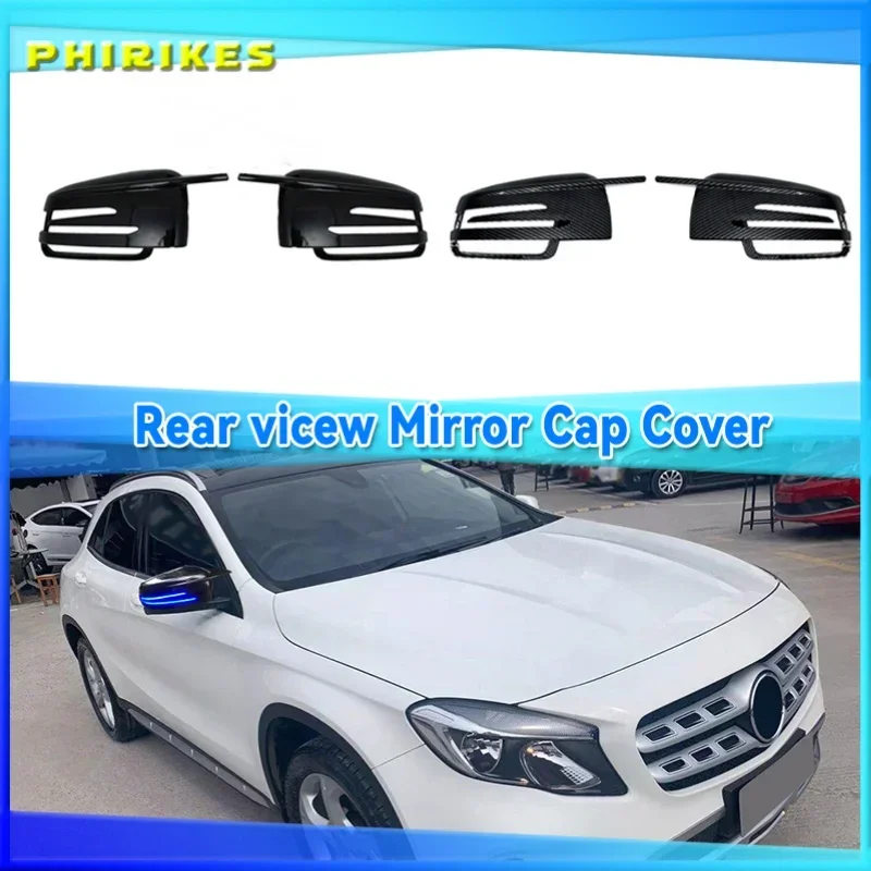 Für Mercedes-Benz W204 E W212 W176 W246 CLS C218 GLA X156 ABS Carbon-Faser Glänzend Schwarze Rückspiegel-Abdeckungen Autoteile