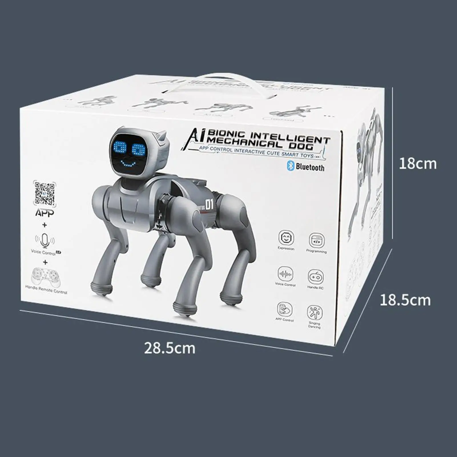 Interaktywny piesek robot, zabawka edukacyjna sterowana głosem, inteligentny pies robotyczny chodzący, zwierzątko dla dzieci, dziewczynek, do domu, podróży, do użytku w pomieszczeniach.