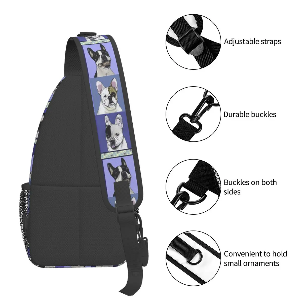 Christmas Dachshund Hiking Sling Bag Chest Crossbody Shoulder Sling Backpack Travel Hiking Daypacks Pattern Bag