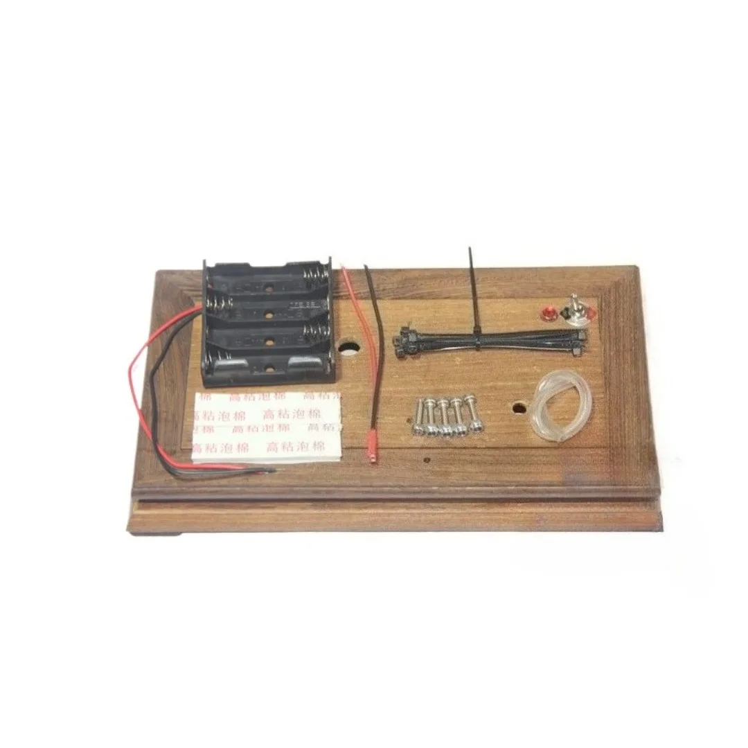 Starter Stand Internal Combustion Engine Wing Shaped Wooden Base Power Switch Indicator Light Engine Model Base Desktop Ornament