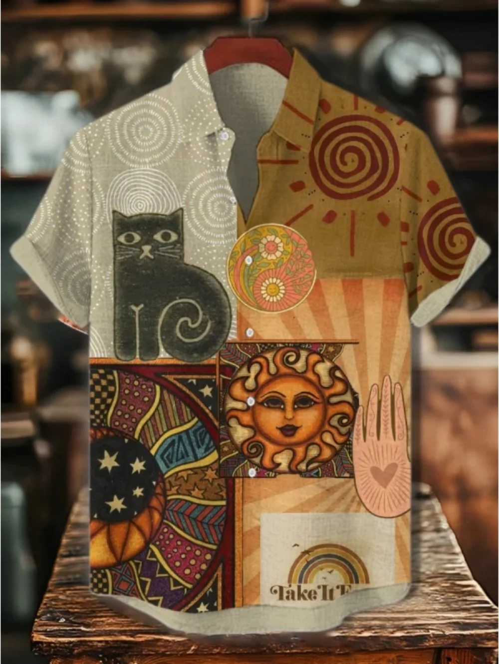 

3D Printed Fun Cat Fish Hawaiian Shirt for Men Cute Animals Pattern Funny Shirts Summer Short Sleeve Tops Street Casual Blouse