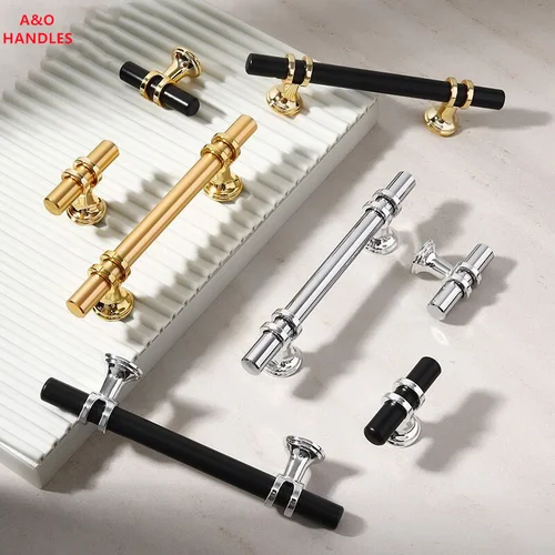 Imagen 2 del producto Manijas para cajones, muebles, manijas de cocina para gabinete, perilla para puerta, cajón, muebles, perilla de cocina, moderna, Simple, dorada y plateada