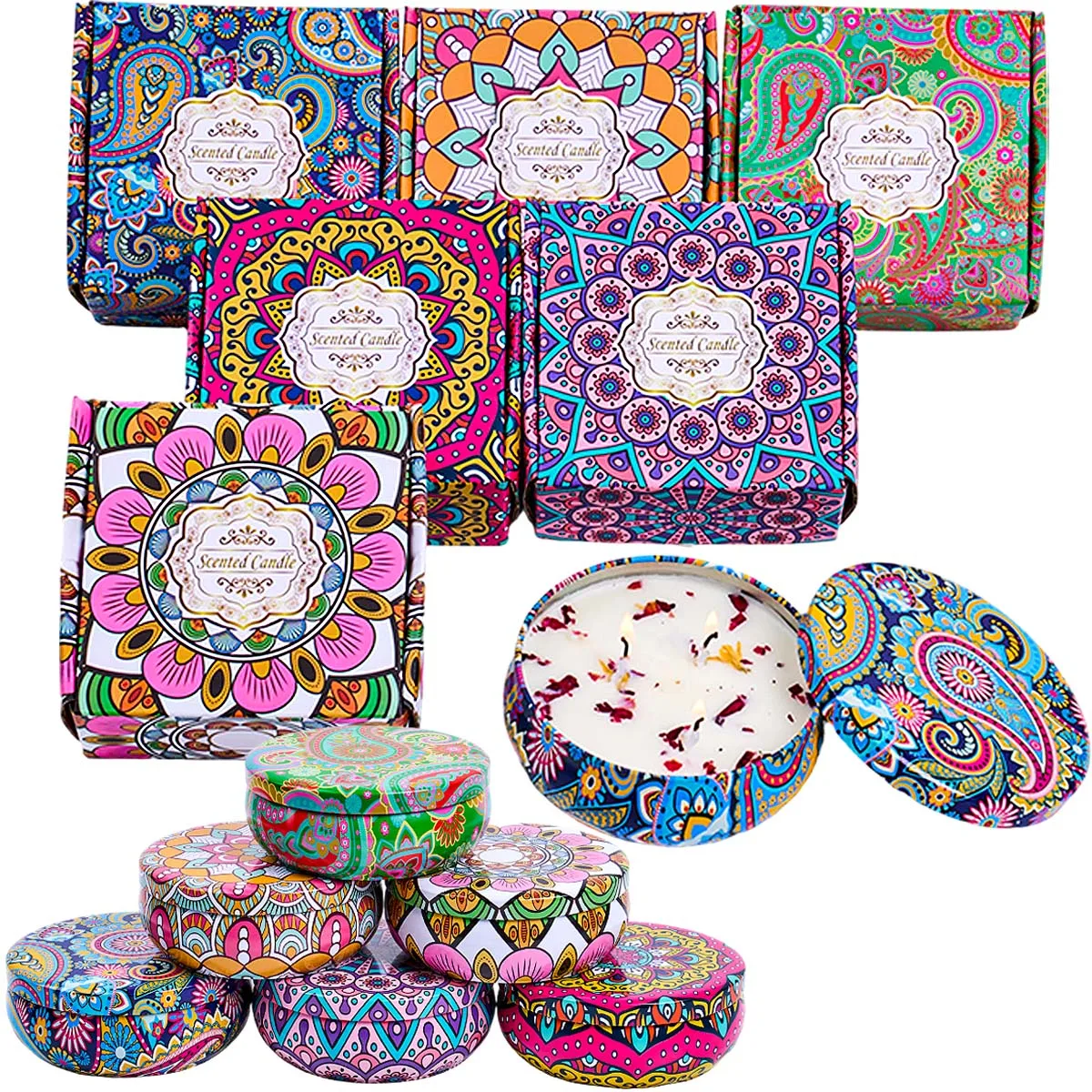 Große Duftkerze, Blechdose, islamische arabische Muster, Duftkerzenglas, DIY, rauchfreie Paare, romantische Weihrauchkerzen, Geschenke