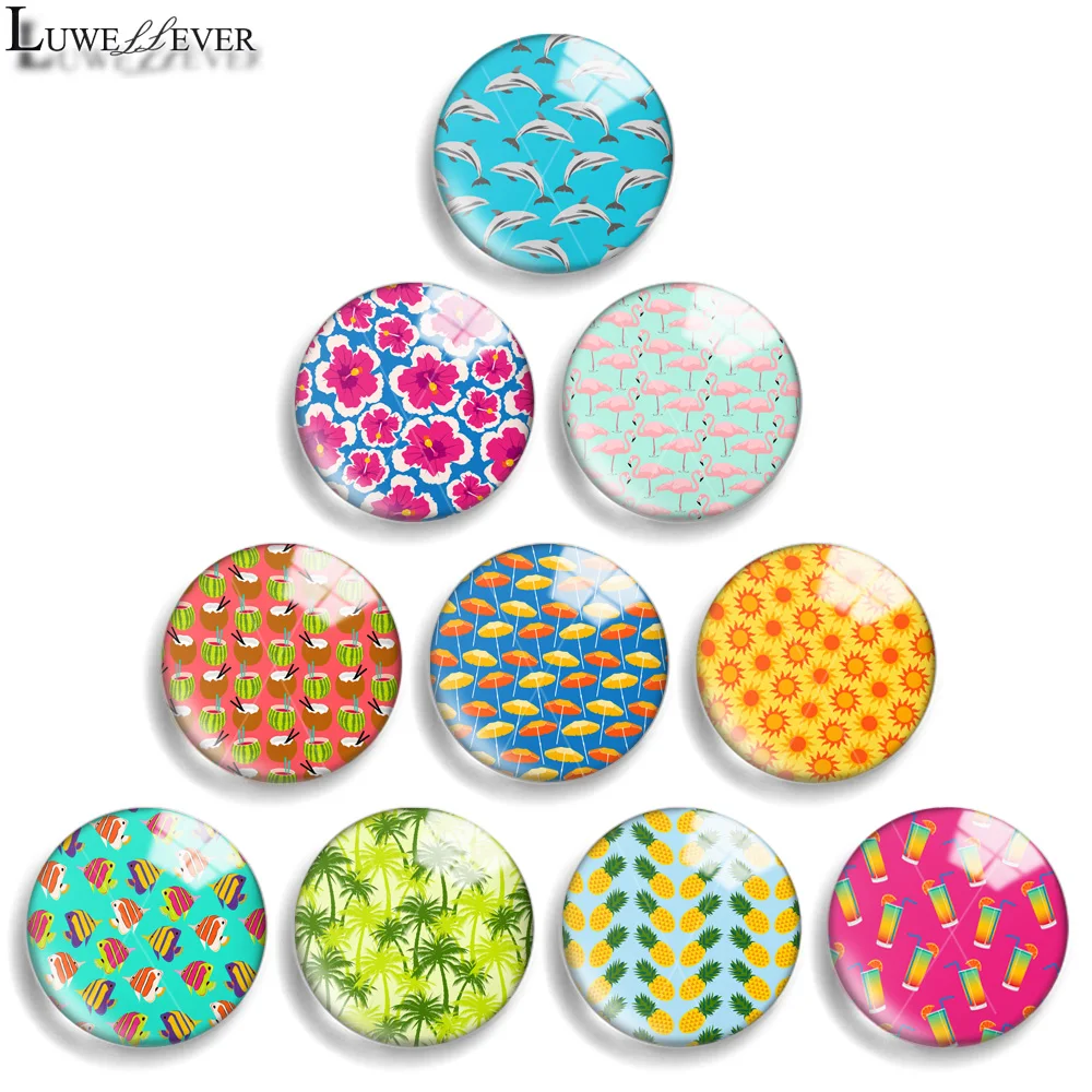 

10mm 12mm 20mm 25mm 30mm 40mm 799 Geometry Painting Mix Round Glass Cabochon Jewelry Finding 18mm Snap Button Charm Bracelet