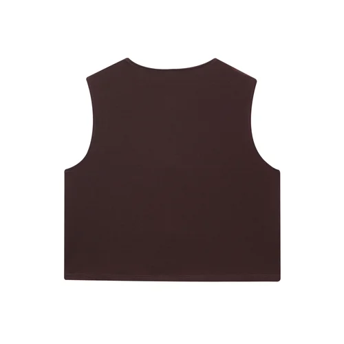 Imagen 2 del producto Zevity nuevas mujeres básicas cuello redondo blusa Casual de Color sólido mujer Chic sin mangas diseño de botones chaleco camisa Blusas Crop Tops LS9376