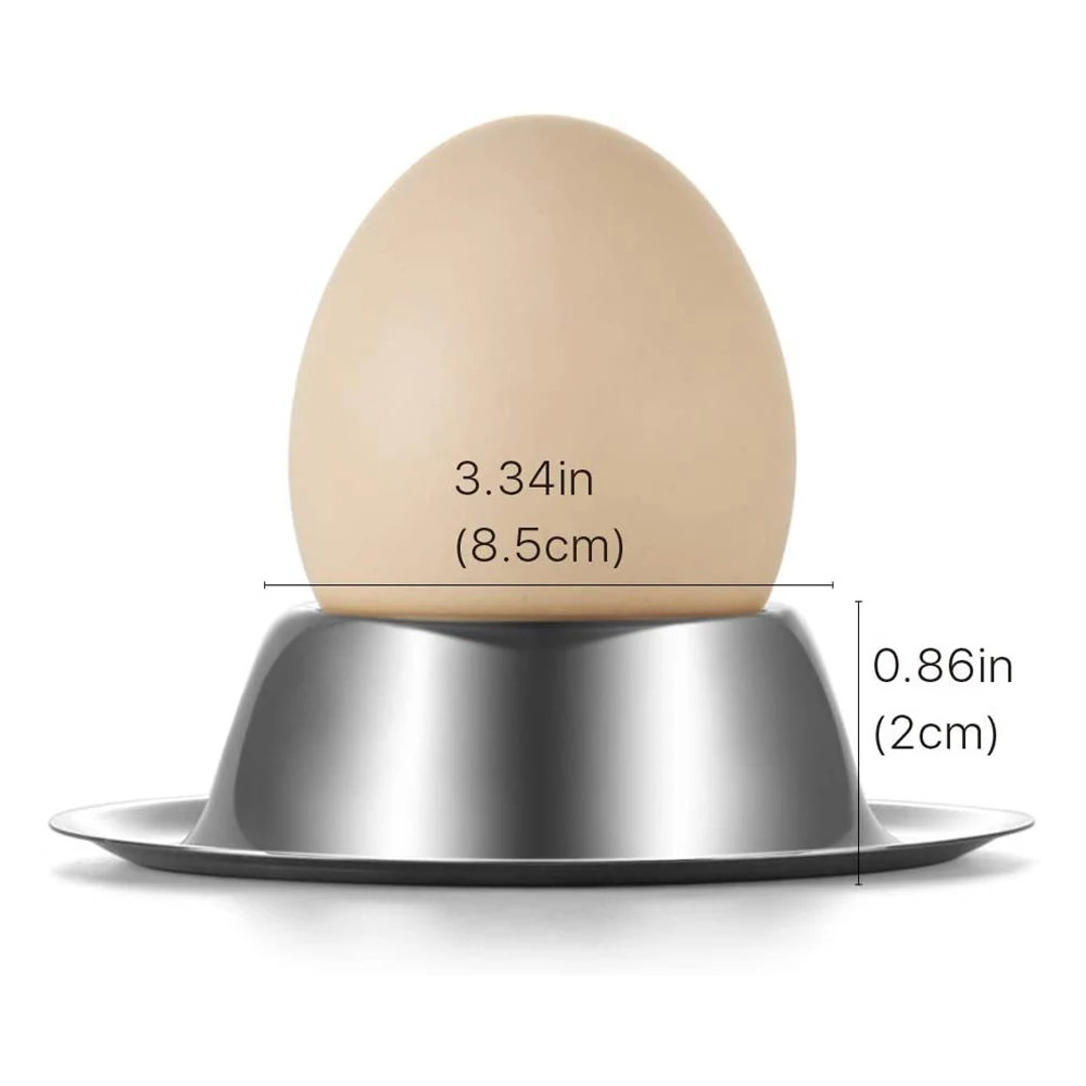 Egg Cup Holder Set of 2 Pack Stainless Steel Egg Cups Plates Tableware Holder for Hard Soft Boiled Egg Kitchen Display