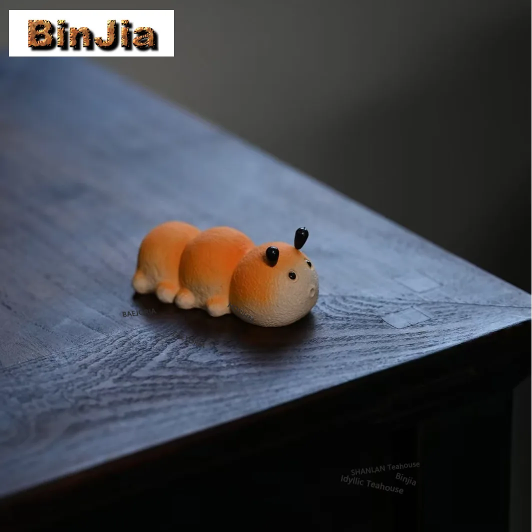 

Yixing Zisha The Caterpillar Tea Pet Aesthetic Tea Games Tea Figurine Play Toys Tea Statue Ornaments Can Be Raised Teaware Gift