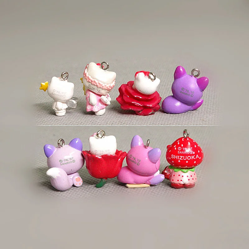 Sanrio Anime Figures Hello Kitty Mymelody Mini Kawaii KT Cat accessori fai da te ciondolo bambola modello giocattoli decorazione Desktop regalo per bambini