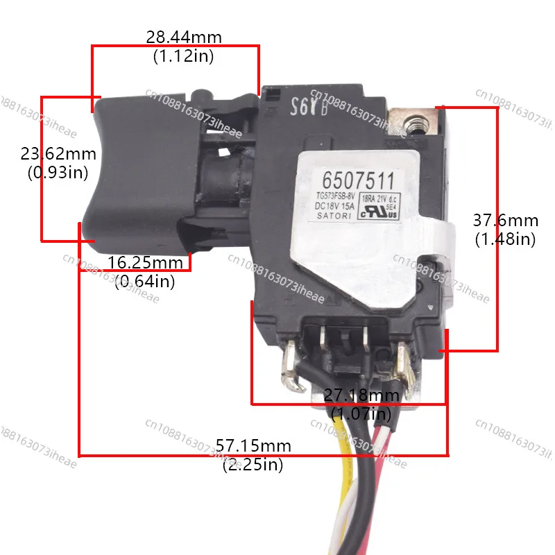 6507529 650751-1 Switch 18V for TD152D XDT11 DTD152Z DTD152