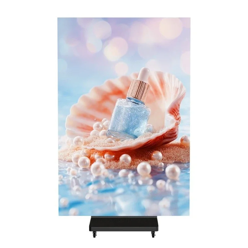 Indoor portable folding LED full-color display, commercial vertical seamless splicing creative folding promotional screen