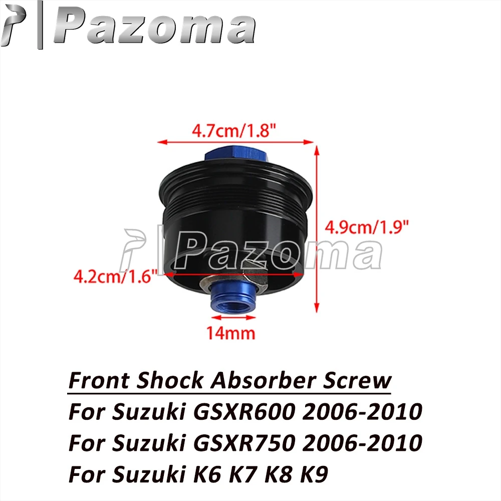 Front Fork Screws Motorcycle Shock Absorber Screw Cover Cap Aluminum For Suzuki GSXR600 GSXR750 GSXR 600 750 K6 K7 K8 K9 2003-10
