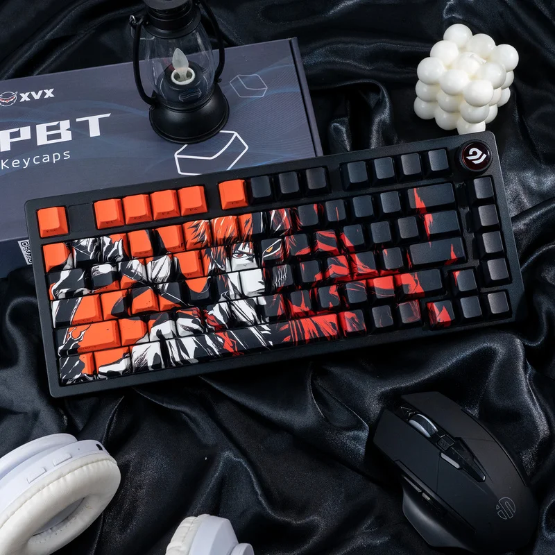 

Bleach Anime Keycap Pbt Cherry Side-Printed Ichigo Kurosaki Cute Keycaps Gaming Accessories For Cross Switch Mechanical Keyboard