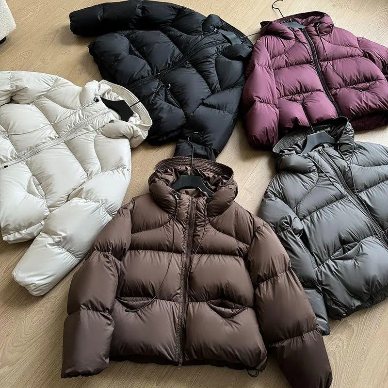 شتاء جديد ملابس خارجية معطف مقنع الكورية Sle مستقيم قطع الأبيض Du أسفل البخاخ المرأة ort Thiened #5