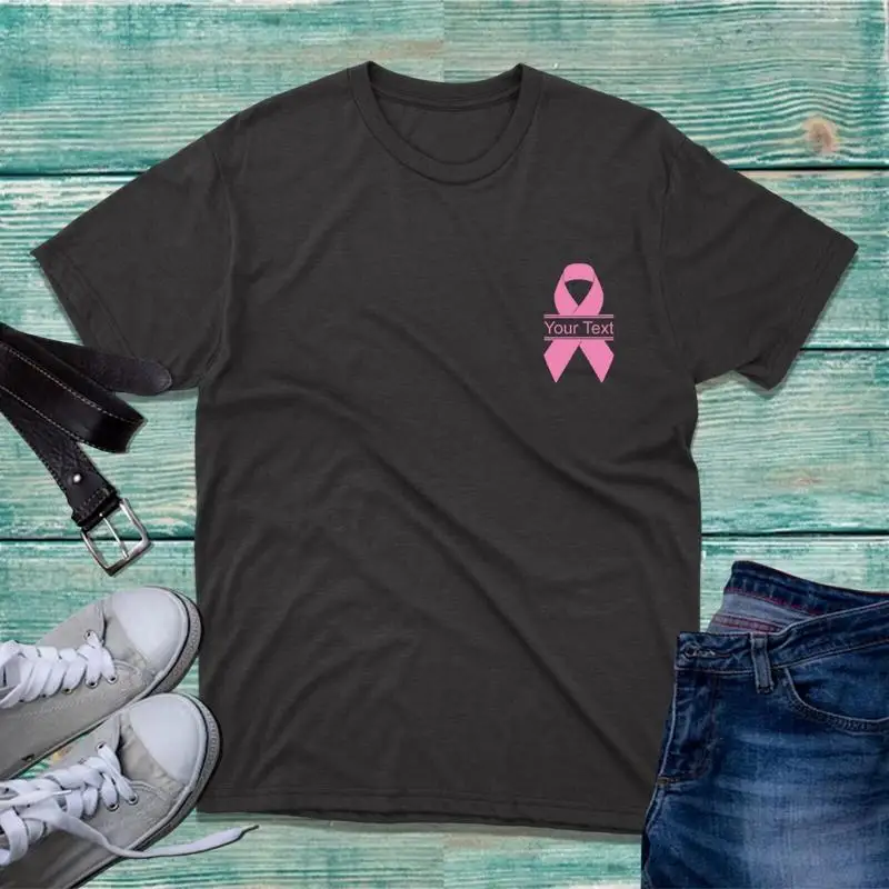 

Персонализированная футболка с информацией о раке вашего текста Lc, топ с грудью