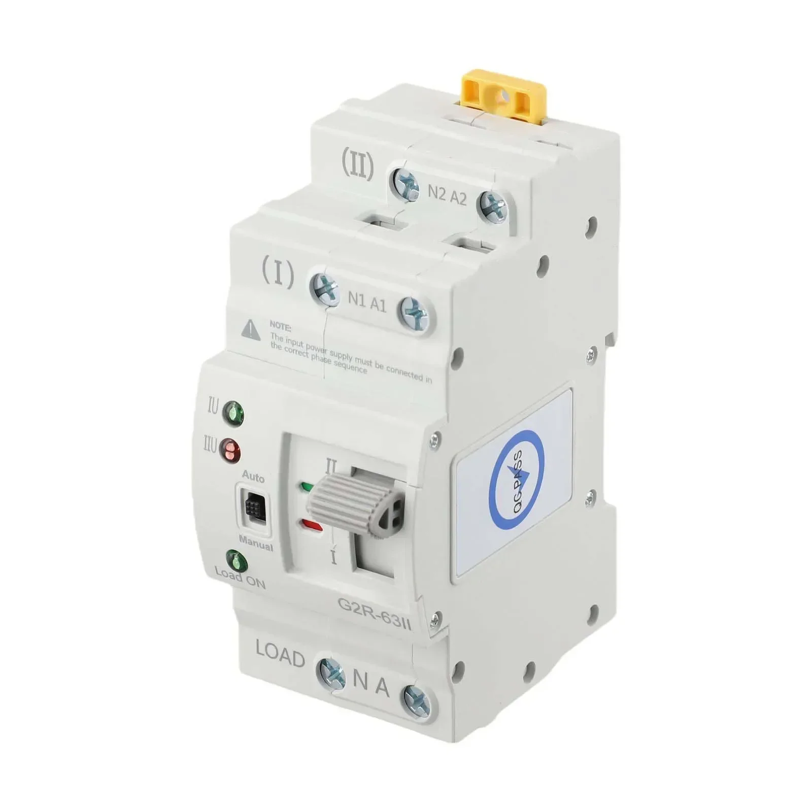 Din Rail Mini 2P 63A 220V ATS Dual Power Automatic Transfer Switch Electrical Selector Switches For Generator Intelligence Light