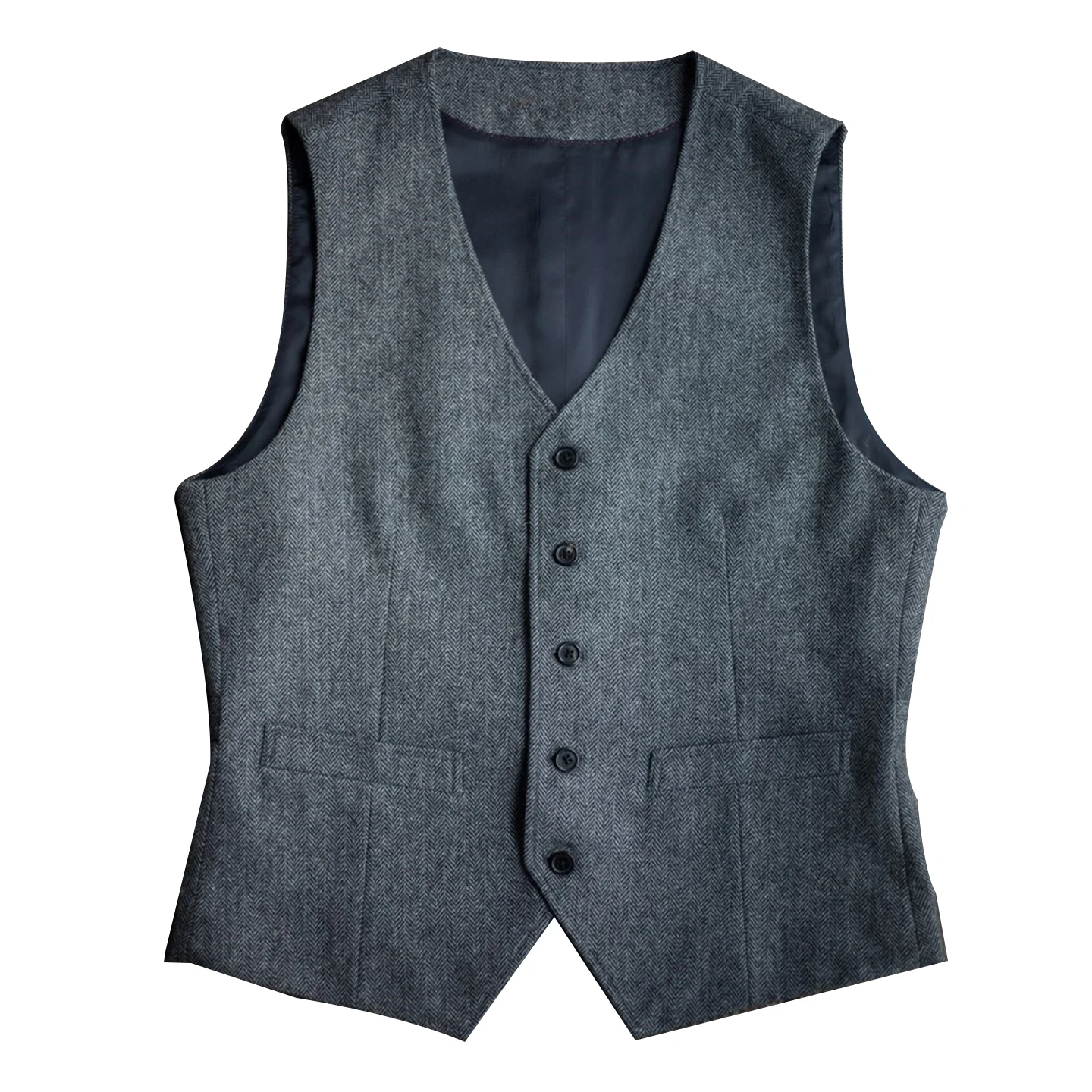 Шерстяной твидовый жилет цвета хаки в стиле ретро с узором «рыбий кости», мужской деловой повседневный приталенный костюм, жилет, жилет