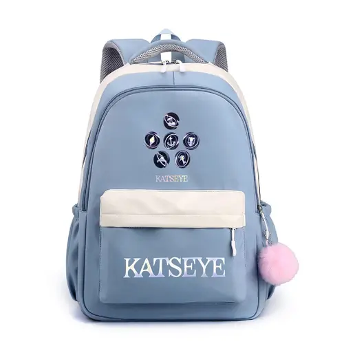 Imagen 2 del producto Mochila escolar de gran capacidad con estampado Katseye, mochila para ordenador portátil para estudiantes, mochila unisex para viajes al aire libre, mochilas de moda para adolescentes y niñas