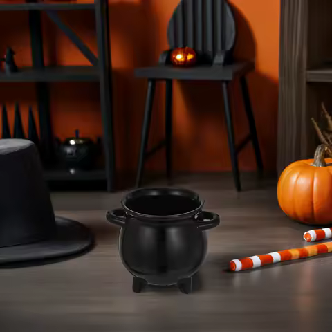 Ceramic Witch Cauldron Small Halloween Candy Holder Ideal for Cookies Coins Kitchen Decor Festive Gift Idea Halloween Bucket
