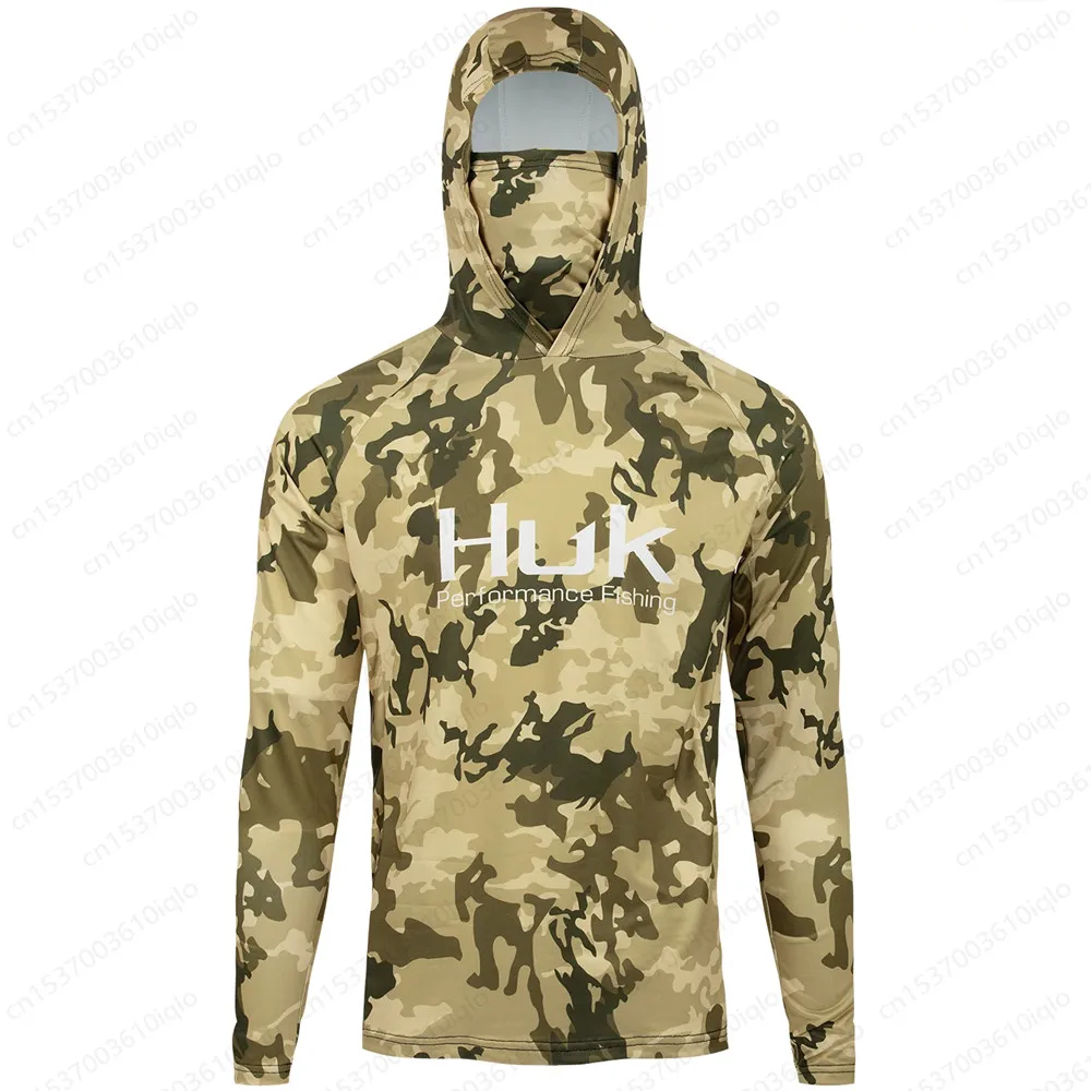 

2026 Summer Men's UPF 50+ Huk Sun Protection Hoodie Shirts Long Sleeve Lightweight SPF Outdoor UV Hiking Fishing Shirts