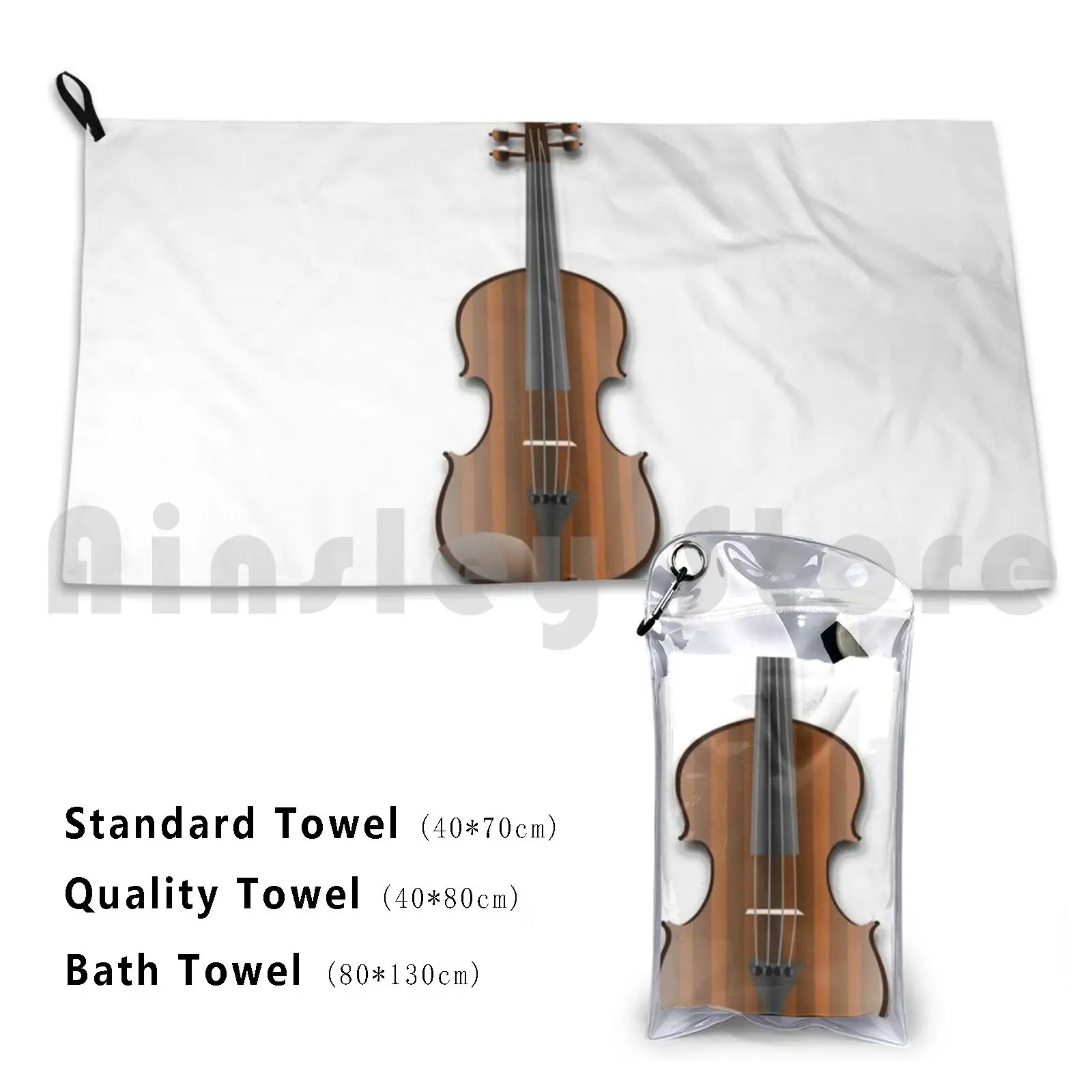 Orchestral Instrument Beach Towel Quick Dry Quality Towel Orchestra Orchestral Viola Violin Cello Bass String Strings