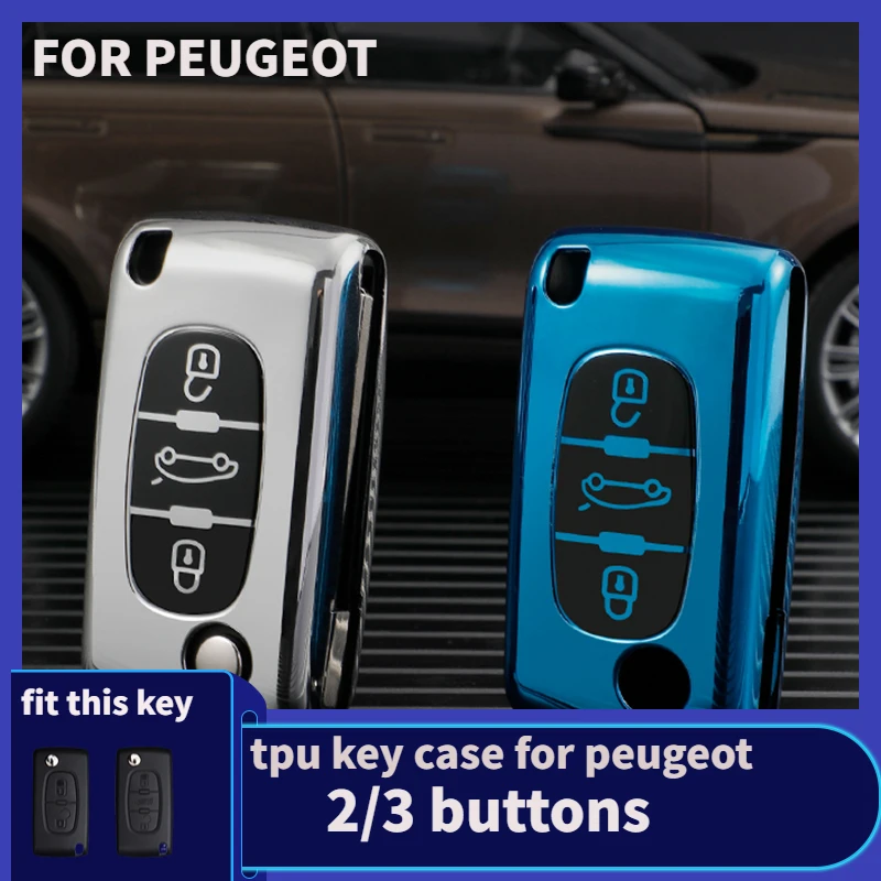 2 3 Button TPU Car Remote Key Fob Cover Case for Peugeot 308 207 307 807 for Citroen C3 Picasso C-Crosser C4 Dispatch C8