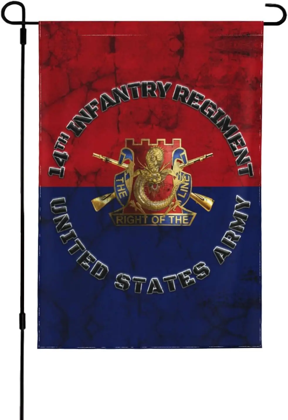 US 14th Infantry Regiment Flag Double Sided Garden Flag Decoration Outdoor Home Yard Flag Banner 12.5
