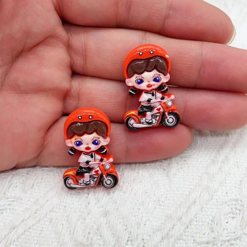 10pcs Cute Cartoon Girl Series Flat Back Resin Corner Protectors Jewelry Crafts Decorative Accessories