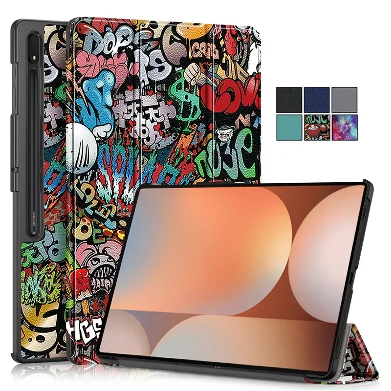 For Samsung Galaxy Tab S10 S9 Ultra Case 14.6 inch Fashion Painted Hard PC Back Book Tablet Cover for Tab S10 S9 S8 Ultra Case