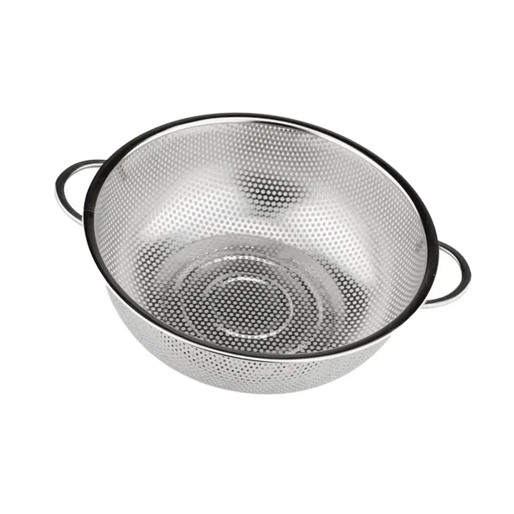 

Stainless Steel Rice Colander Mesh Strainer Vegetable Sieve Food Drainer for Kitchen Sink Washing