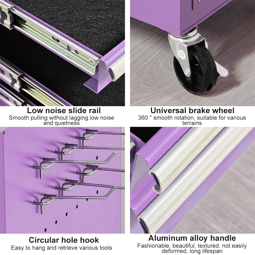 Rolling Tool Cabinet With Drawers Lockable Garage Storage Cabinet for Workshop & Home Organization