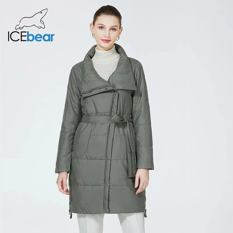 ICEbear 2023 New Women's Autumn Jacket Hooded Cotton Warm Fashion Coat High Quality Brand Female Casual Parkas GWC22031I