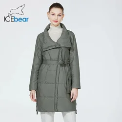 ICEbear-Jaqueta de algodão feminina com capuz, casaco quente da moda, marca de alta qualidade, Parkas casual feminino, GWC22031I, outono, novo, 2023