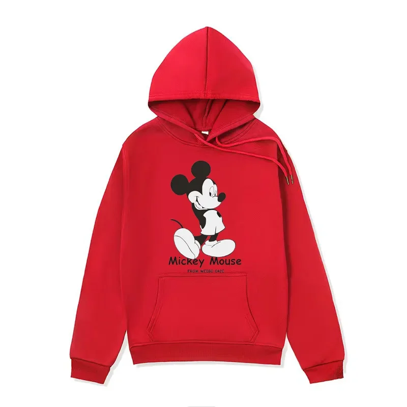 Loose Kawaii Pattern Male Sweatshirts Pocket Disney Mickey Mouse Cartoon Cute Print Clothing Men Hoodies Autumn Winter Pullover