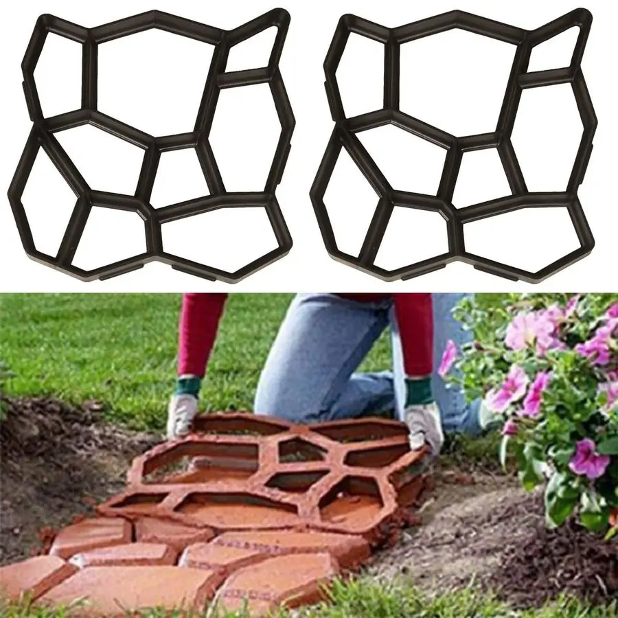 

Формы для тротуарной плитки Path Maker, 2 упаковки, увеличенный размер 18,9 x 18,9 x 1,8 дюйма, для бетона и пенопласта, для создания ступенек