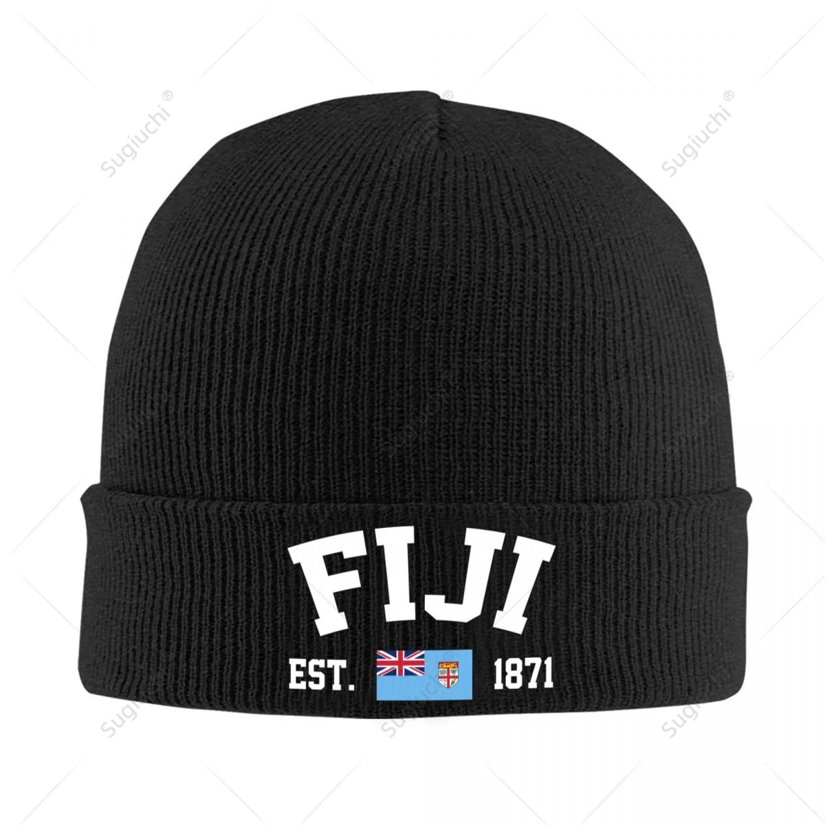 Unisex FIJI EST.1871 Knitted Hat For Men Women Boys Winter Autumn Beanie Cap Warm Bonnet