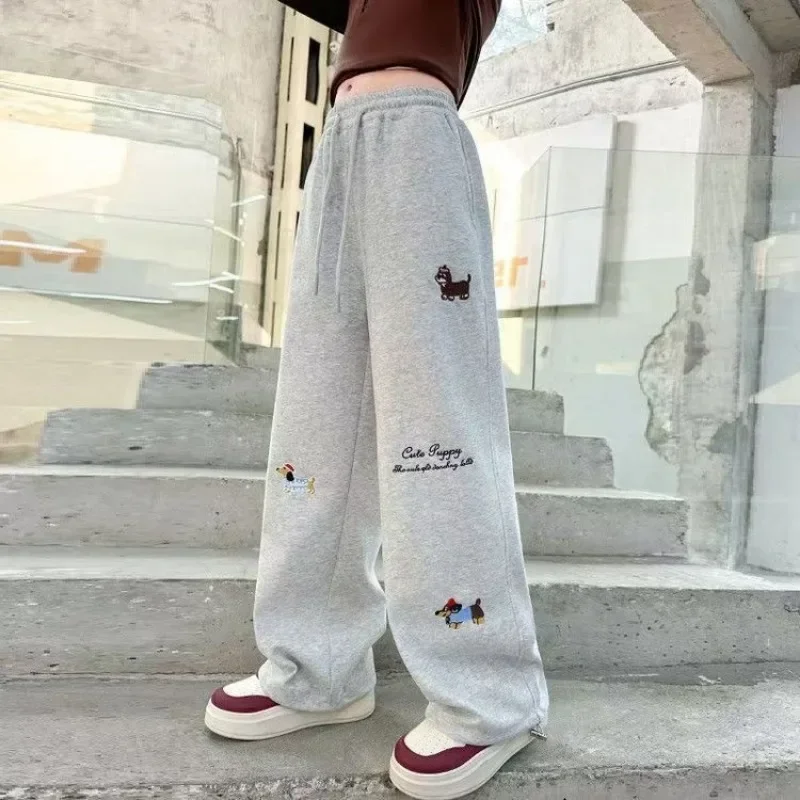 RAISE YOUNG 4-14 Jahre Mädchen-Sweathose mit Seitenstreifen, Junior-Sporthose mit Elastischem Bund, Schulmädchen-Gerade Hose mit Hundemotiv – Detail 11