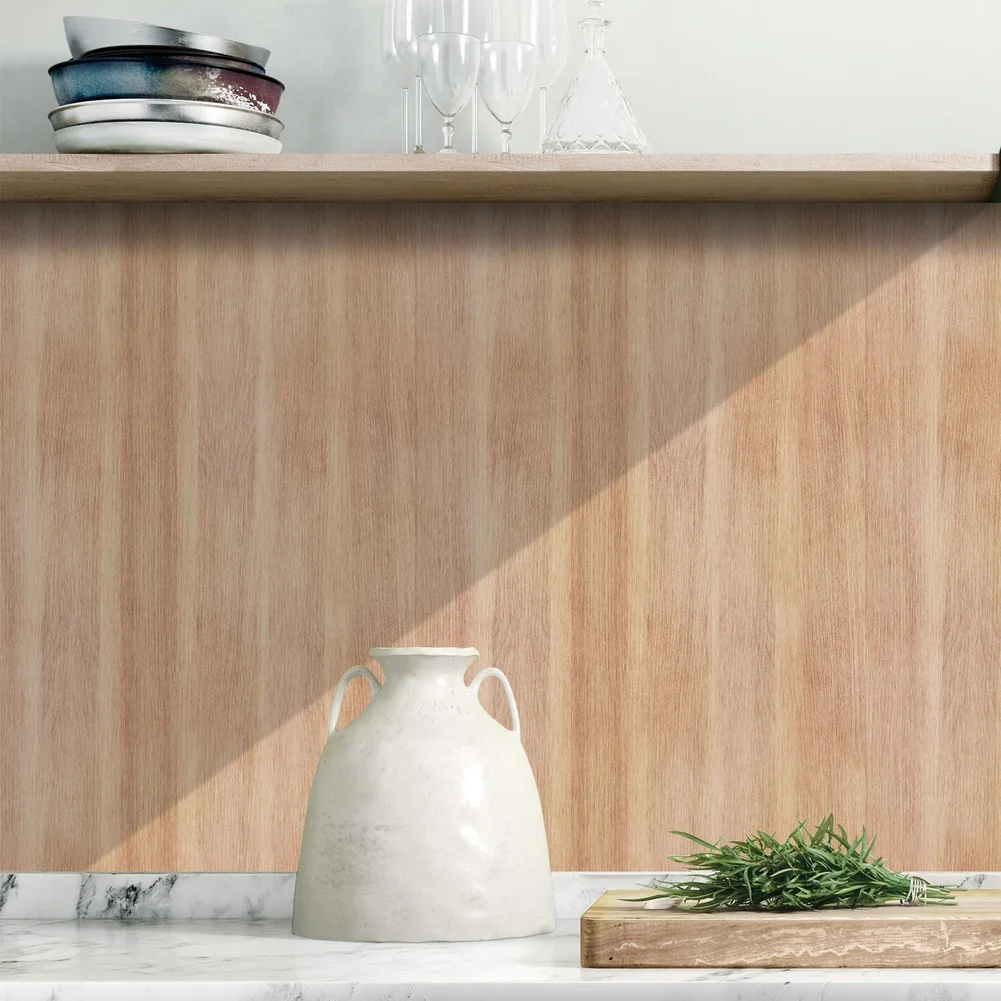 Scandinavian Wood Grain PVC Wallpaper for Indoor Wall Application Waterproof Designed for Residential Interiors