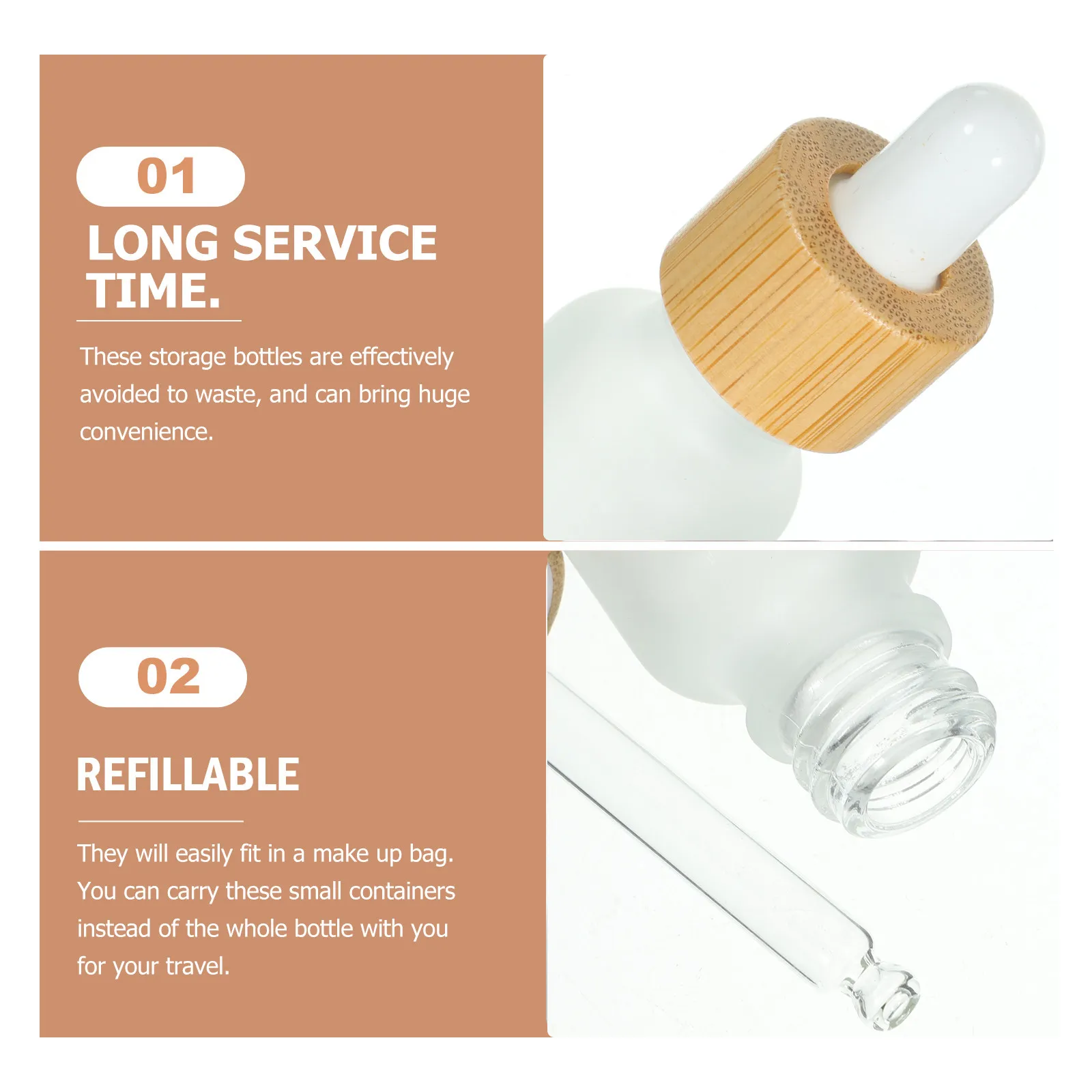 8Pcs Glass Essential Oil Bottles Empty Dropper Vials Portable Travel Containers Safe Durable Leakproof DIY Skincare view 4