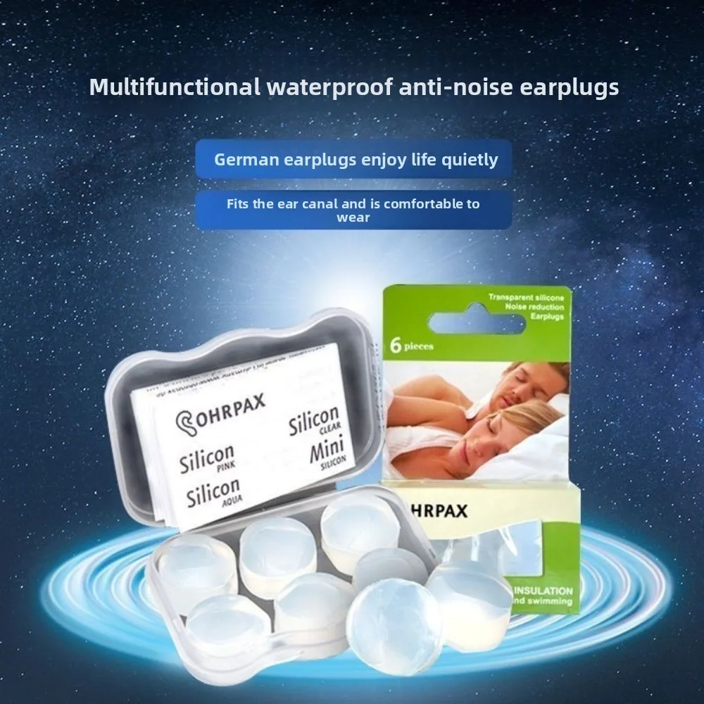 6 قطعة الأذن التوصيل سيليكون قابلة لإعادة الاستخدام سيليكون الشمع سدادات السباحة سدادات قابلة للتشكيل الحد من الضوضاء إلغاء حماية النوم