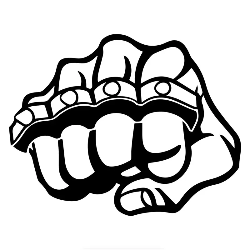 Fist And Metal Knuckle car sticker Personality Vinyl Decals Motorcycle Accessories waterproo Stickers 12cm*15cm