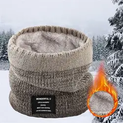 Fashion Winter Warm Plush Scarf Thermal Fleece Snood Neck Thick Warmer Scarf Warm Winter Ski Shawl For Men Women Gifts