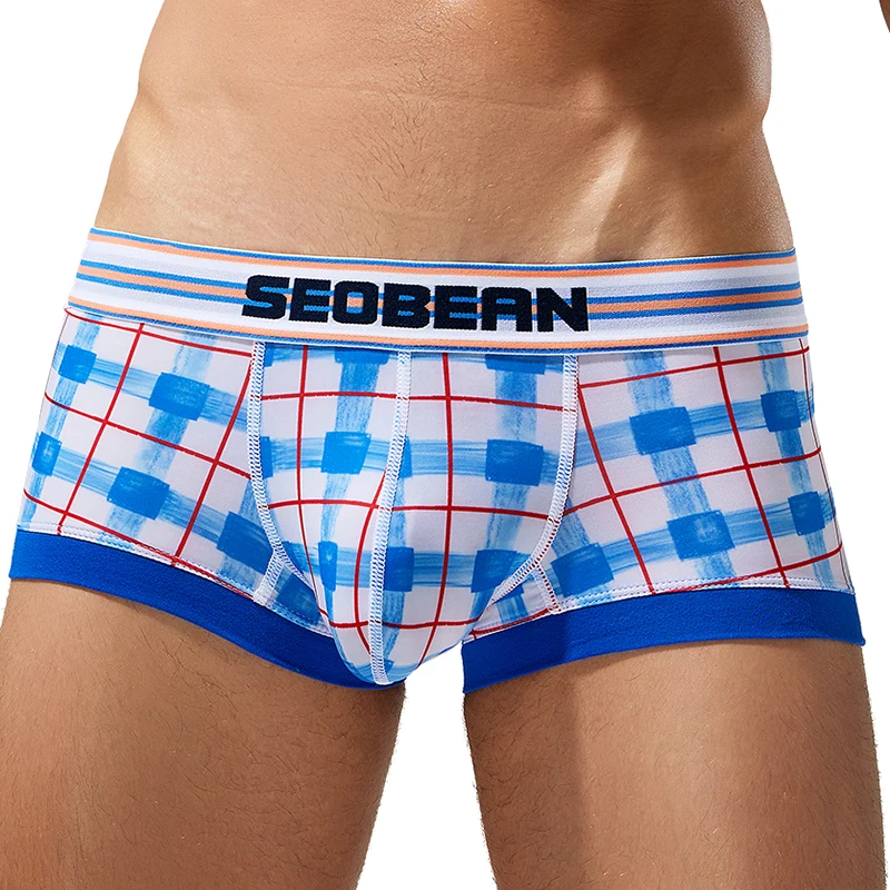 New SEOBEAN men boxer Comfortable and breathable Underwear paid fashion Shorts Home Men boxer