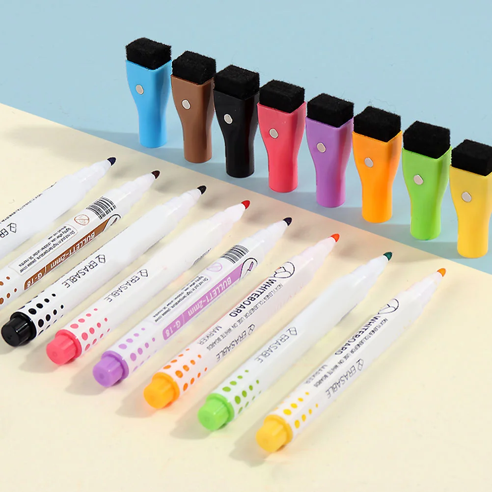 

8Pcs Whiteboard Markers Magnetic Erasable Dry Erase Colored Pens Smooth Writing No Leak Ink Dry Erase Markers Whiteboard Pens