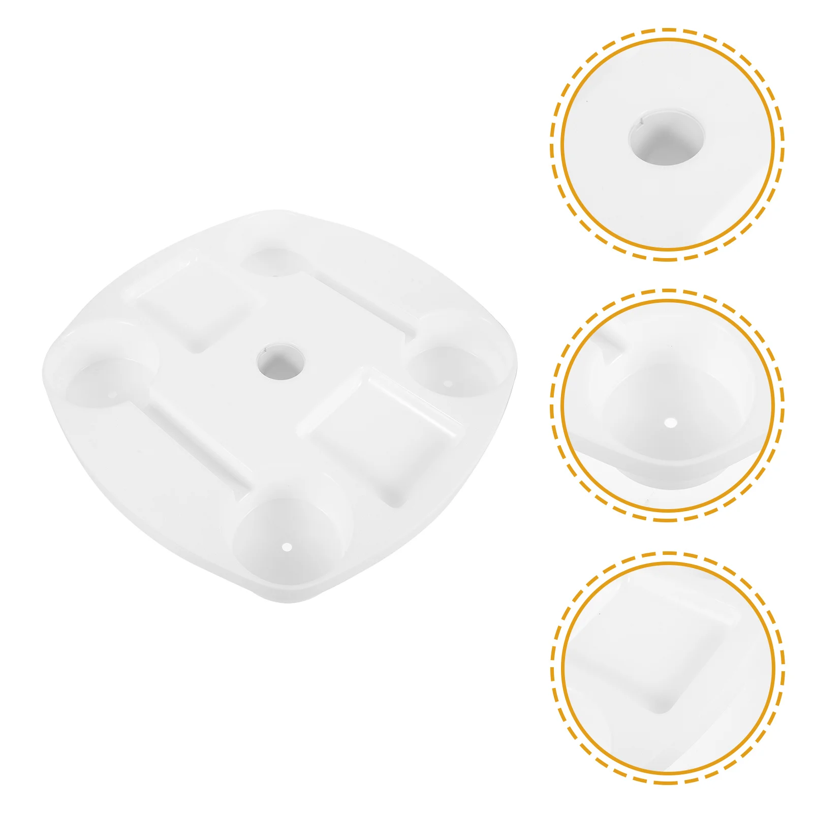 

Outdoor Plastic Umbrella Table Tray Patio Beach Swimming Pool Drink Cup Holders Snack Compartment Stable Support