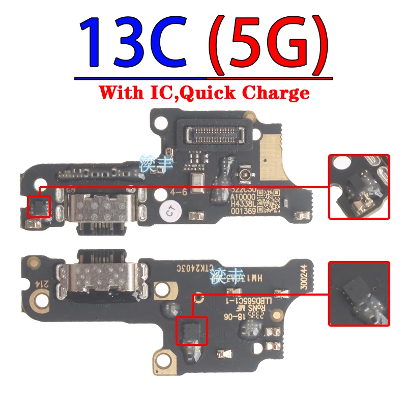 Conector USB Dock Charger para Xiaomi Redmi Note 12, 12S, 13C, Pro Plus, 4G, 5G Placa de Carregamento, Portas Flex