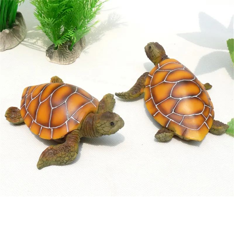 1Pcs Aquarium Ornament Polyresin Turtle Tortoise Artificial Fish Tank Turtle Decoration Supply