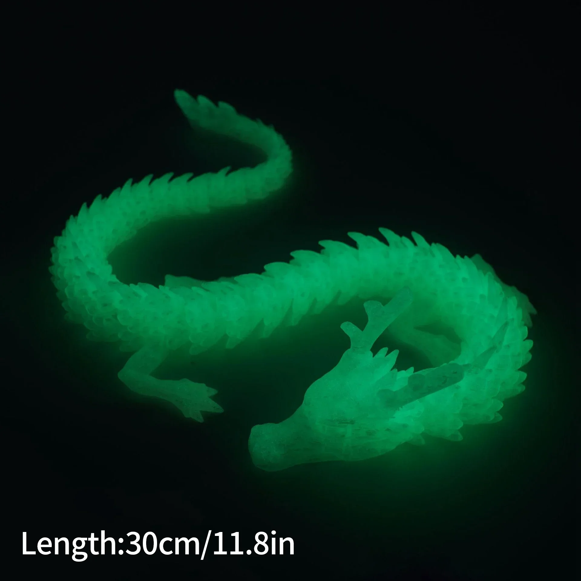 3D Printed Luminous Realistic Loong Flexible Articulated Dragon Crafts Ornaments Home Desktop Decoration Figurines Statue Gifts