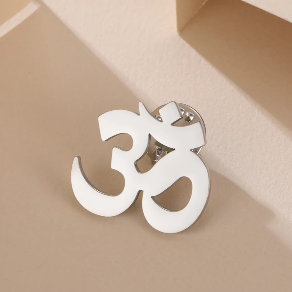Dawapara Sanskrit Symbol Om Aum Ohm Brosche Yoga Schmuck Hindu Spirituelles Amulett Edelstahl Anstecknadeln – Detail 13